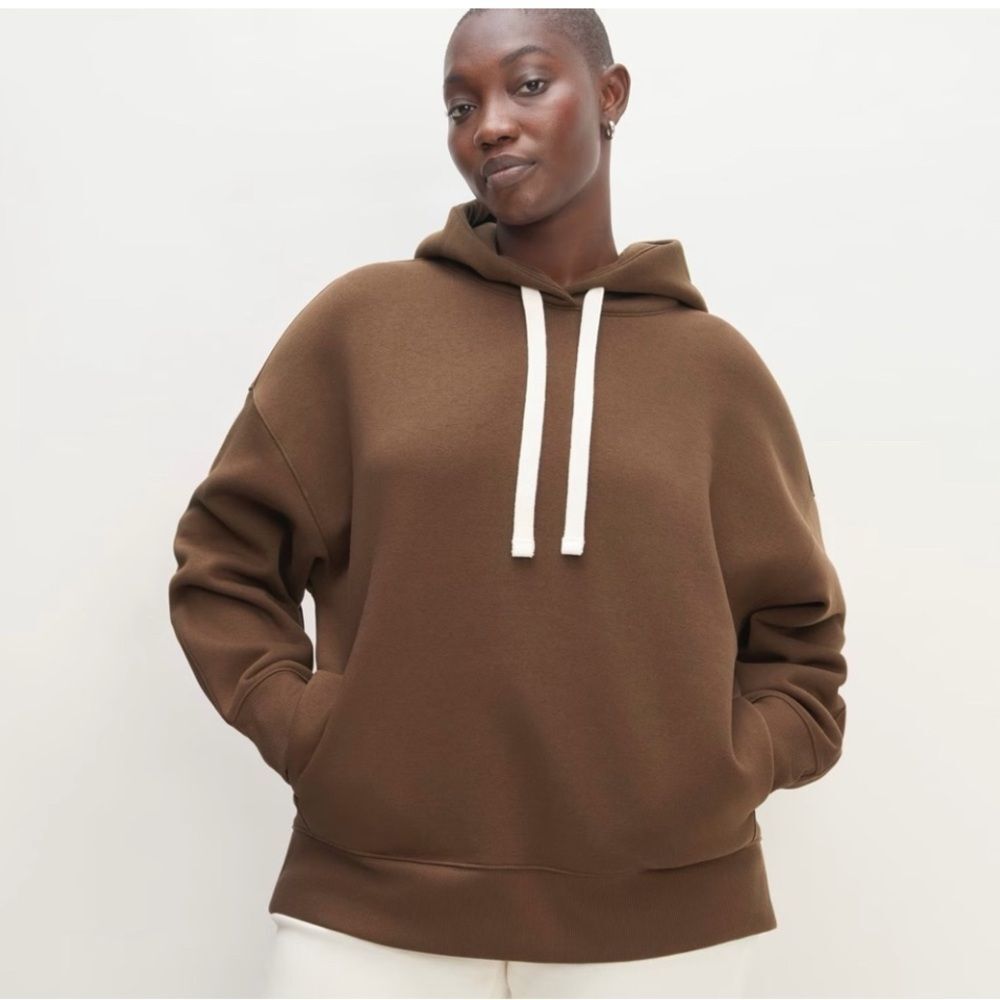 EVERLANE THE OFF-DUTY TERRY Hoodie Relaxed fit, Regular length Size XXS Cocoa